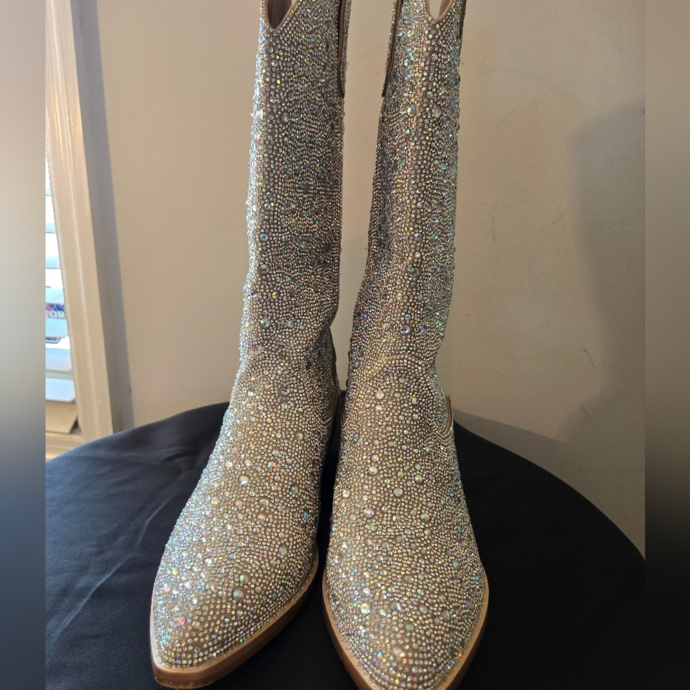 Madden Girl Redford Crystal Embellished Sequin Cowgirl Western Boots Size 8.5 - Picture 12 of 12